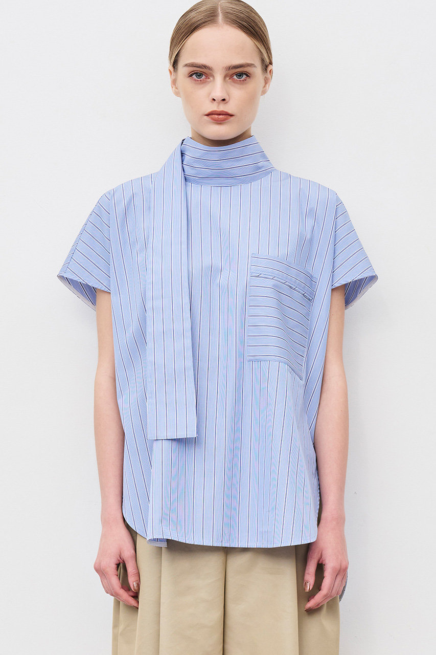 サックスブルー 23ss sacai Thomas Mason ストライプビブ THOMAS MASONブルーストライプ サックスブルー 23ss sacai