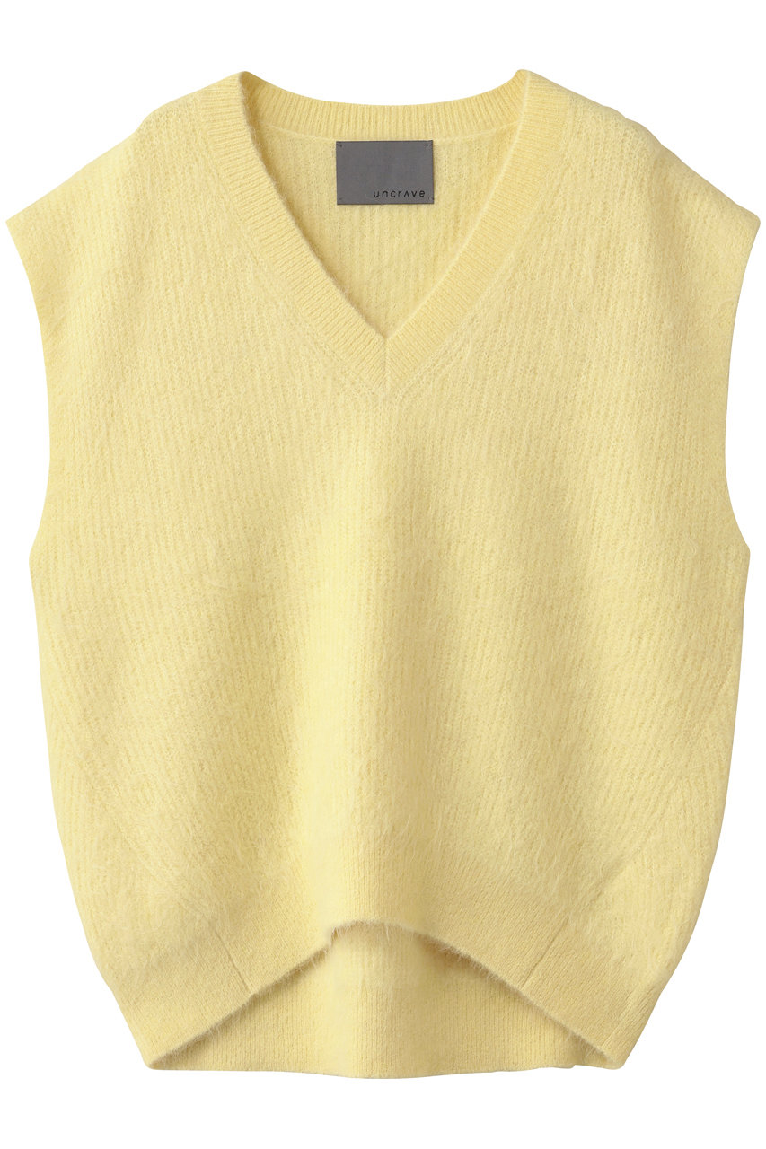 アンクレイヴ/uncraveのアルパカファーニット Vネックベスト(レモンイエロー/KRUVGW0204)