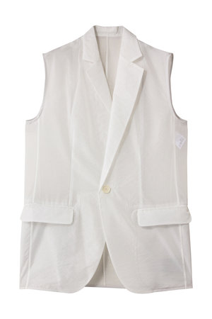 アンクレイヴ/uncraveのシアーオーガンジー テーラードジレ(110800/110806)