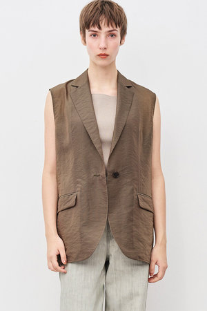 ellaオックスフォードリバーシブルジレ ellaオックスフォードリバーシブルジレ