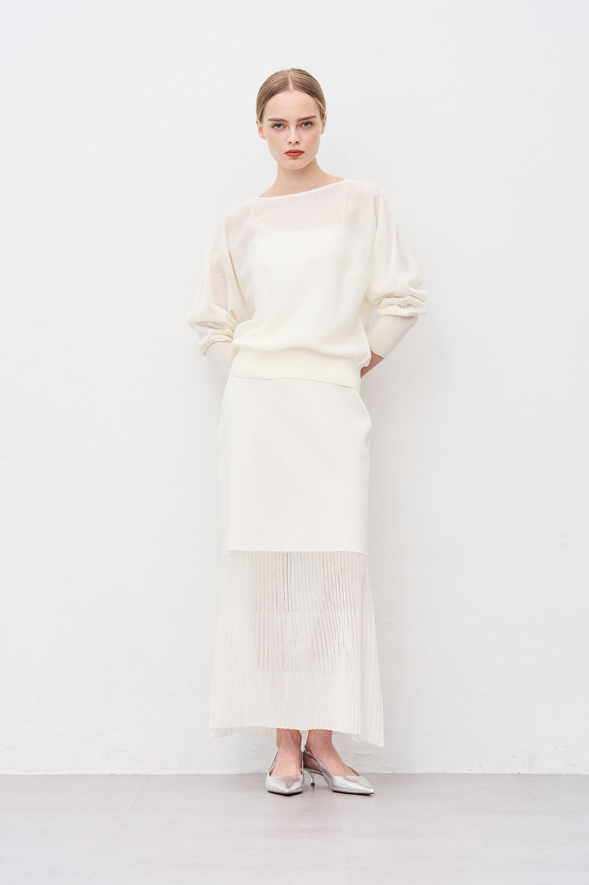 uncrave(アンクレイヴ)｜シアーニット コンビスカート/オフ の通販