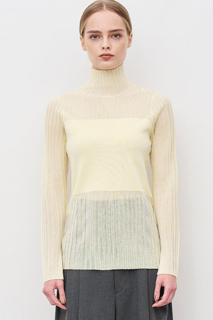 アンクレイヴ/uncraveのシアーニット コンビトップス(110300/110301)