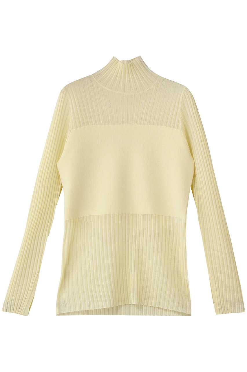 uncrave シアーニット コンビトップス (クリームイエロー, 1) アンクレイヴ ELLE SHOP uncrave シアーニット コンビトップス (クリームイエロー, 1) アンクレイヴ ELLE SHOP