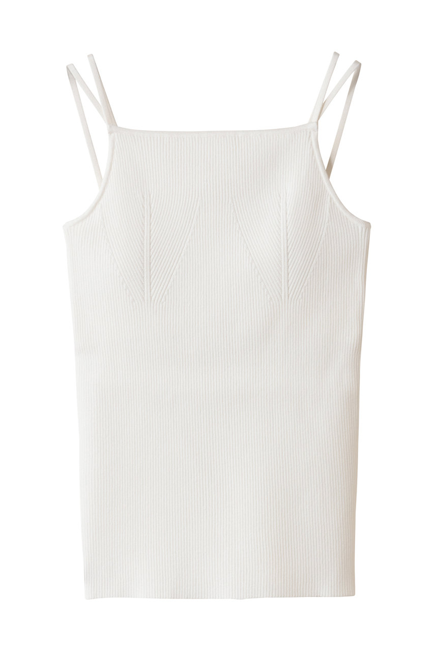 リブニット カップ付きキャミソール