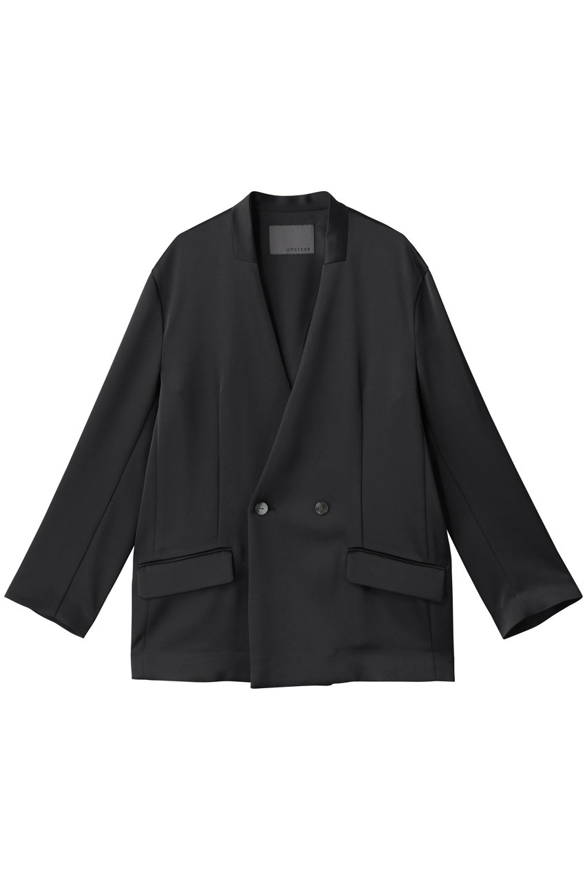 アンクレイヴ/uncraveのシャイニーダブルサテン ジャケット(スレート/JKUVGW0303)