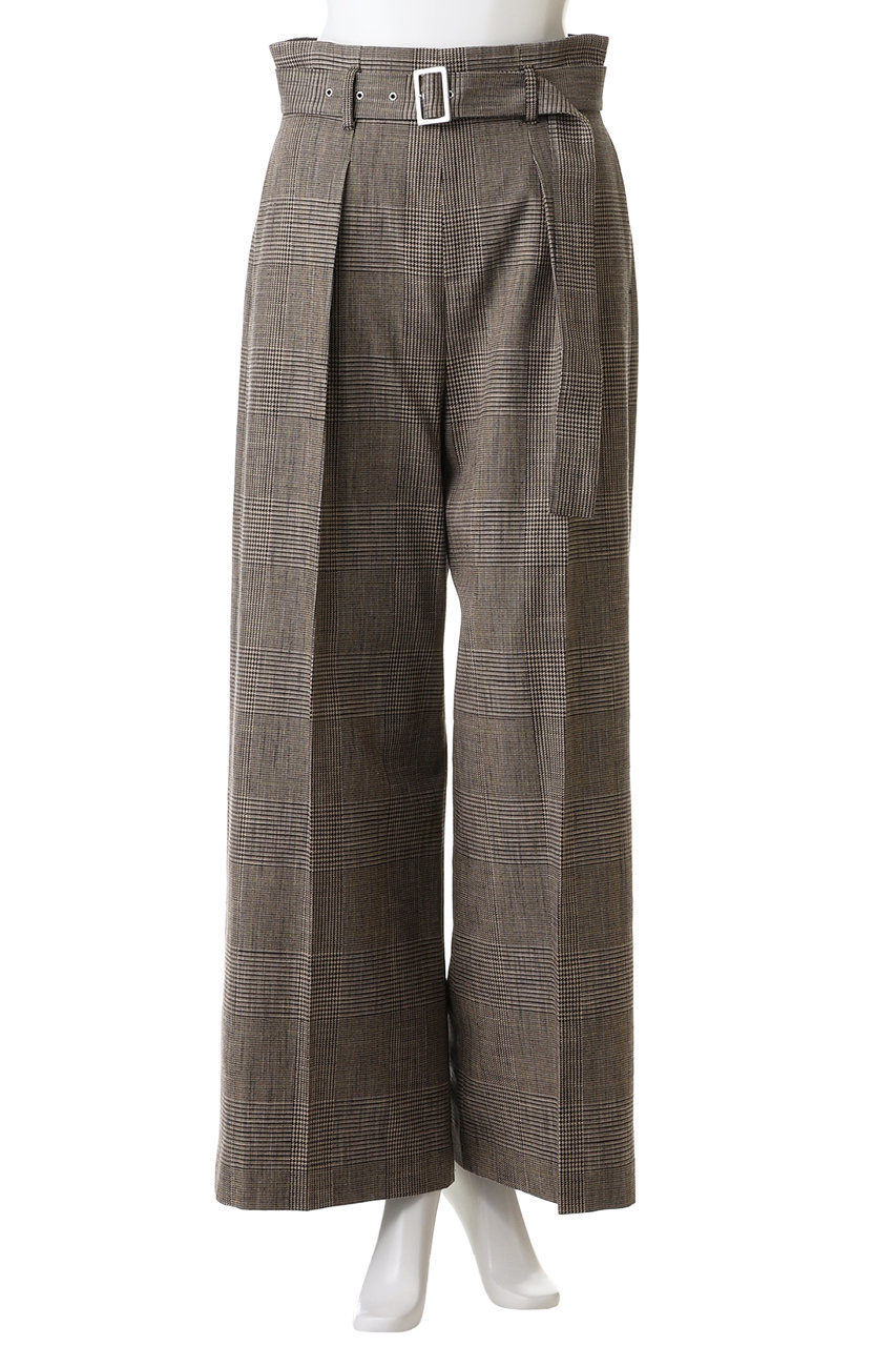 uncrave(アンクレイヴ)｜グレンチェック ワイドパンツ/グレー