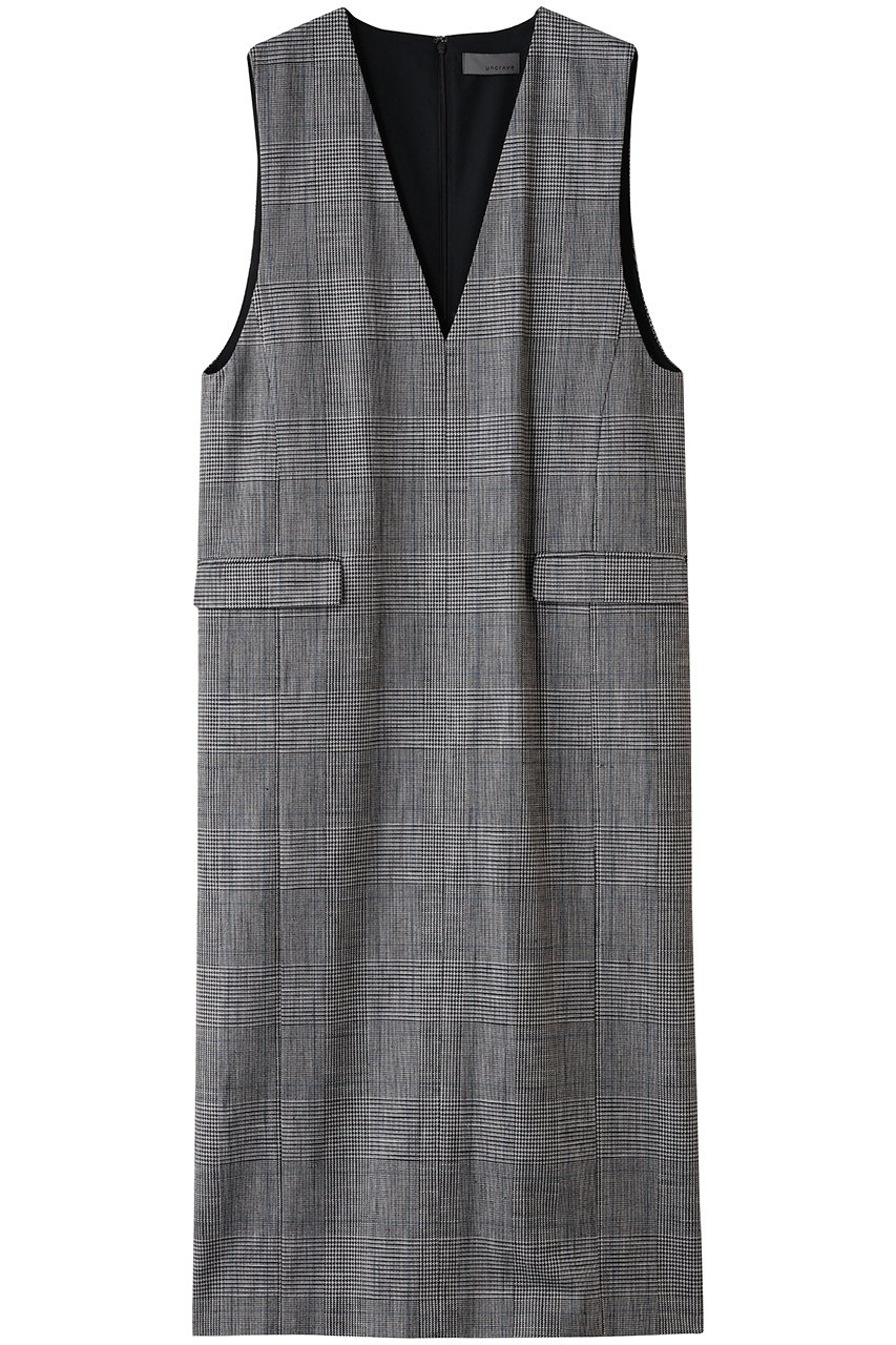 uncrave グレンチェック ワンピース (グレーチェック, 1) アンクレイヴ ELLE SHOP