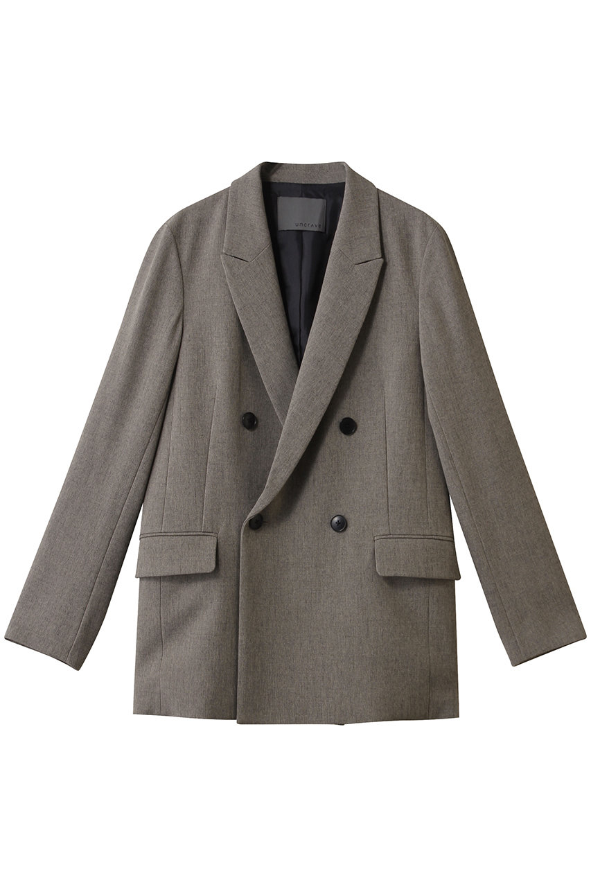 アンクレイヴ/uncraveのウォッシャブルウールライクツイル ジャケット(シャンブレーチャコール/JKUVGW1300)