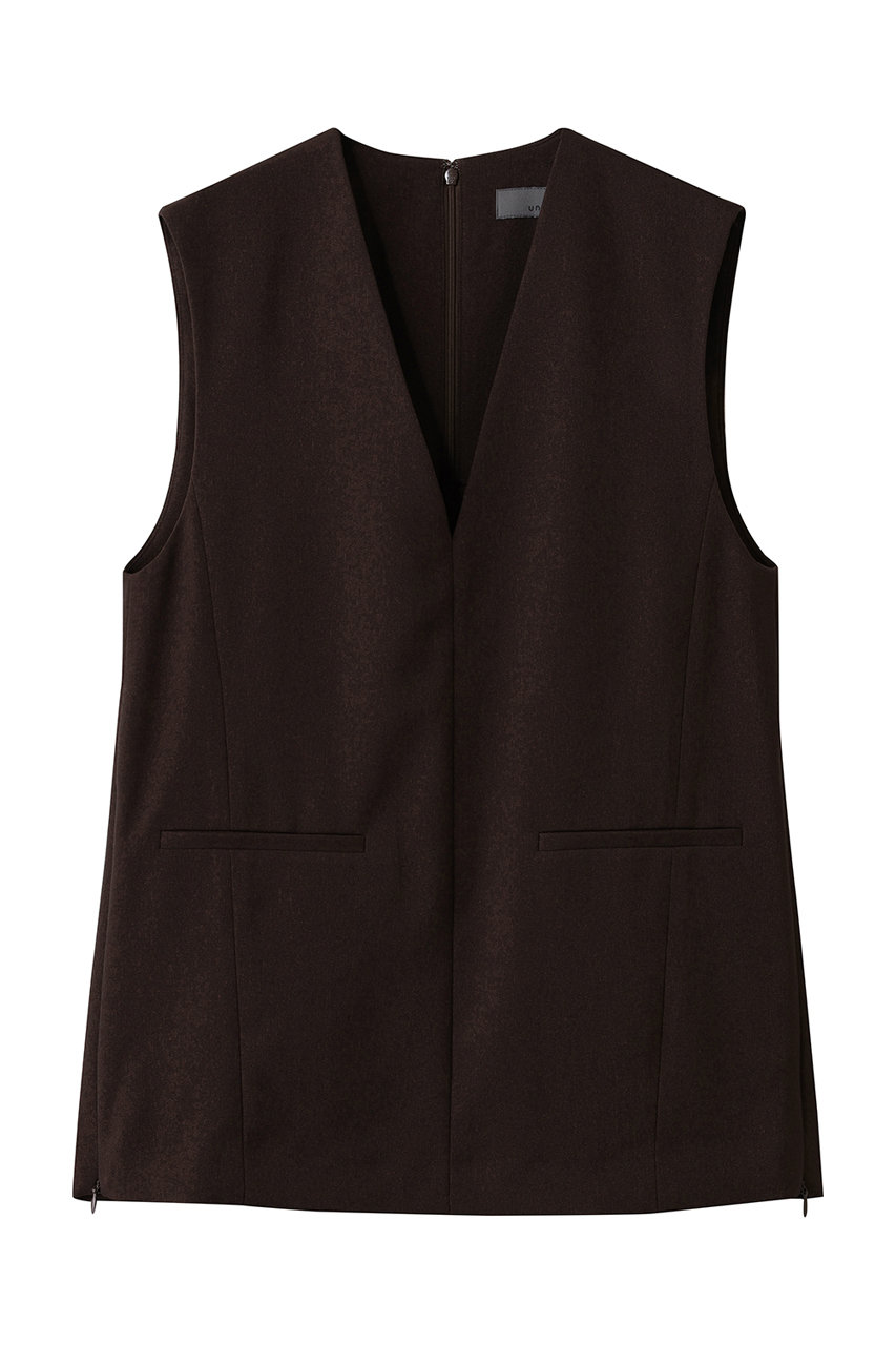 アンクレイヴ/uncraveのウォッシャブルウールライクツイル ジレ(ブラウン/VRUVGW0300)