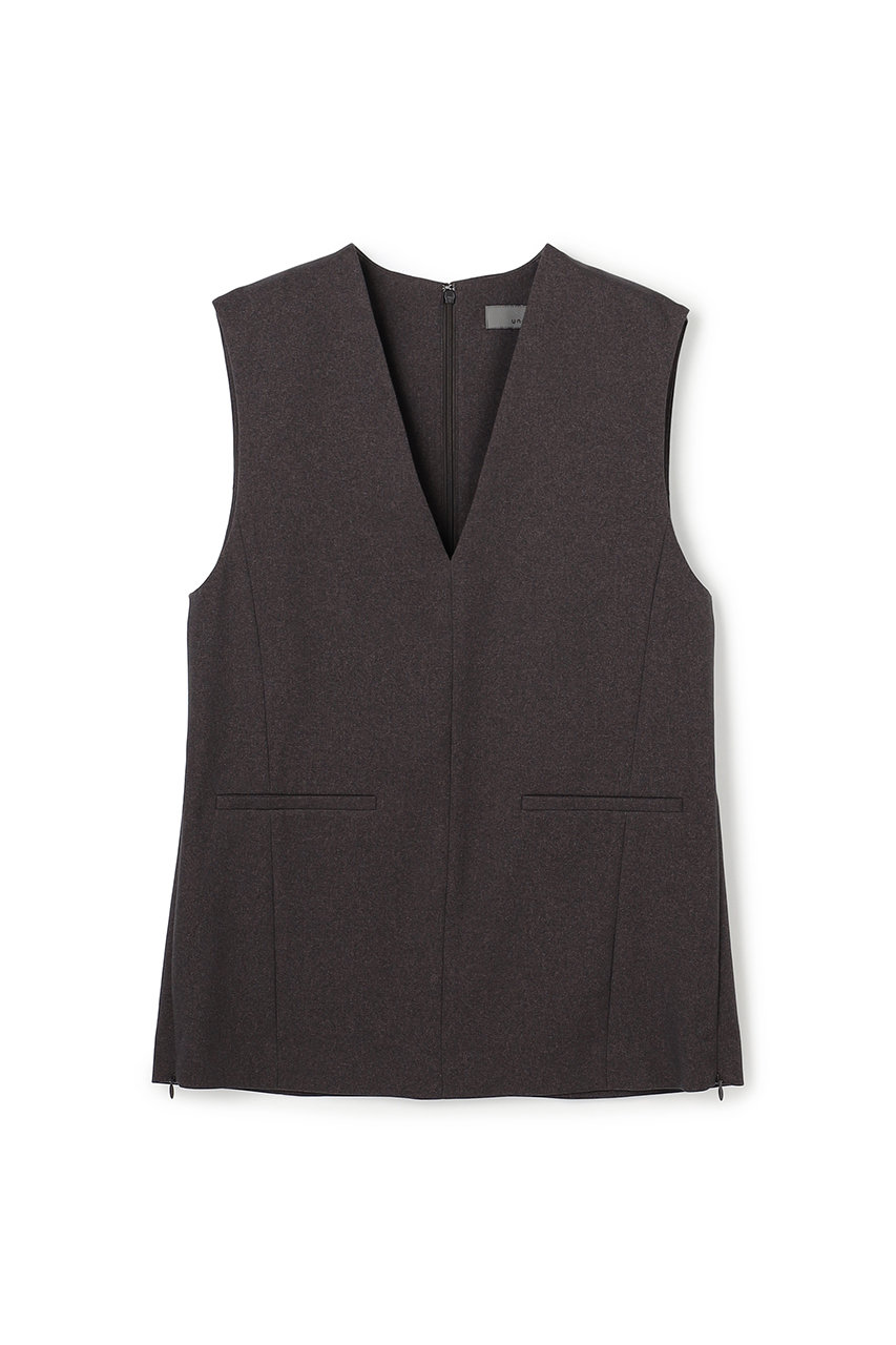 アンクレイヴ/uncraveのウォッシャブルウールライクツイル ジレ(【WEB限定】グレーブラウン/VRUVGW0300)