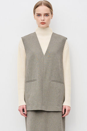 アンクレイヴ/uncraveのウォッシャブルウールライクツイル ジレ(110800/110806)