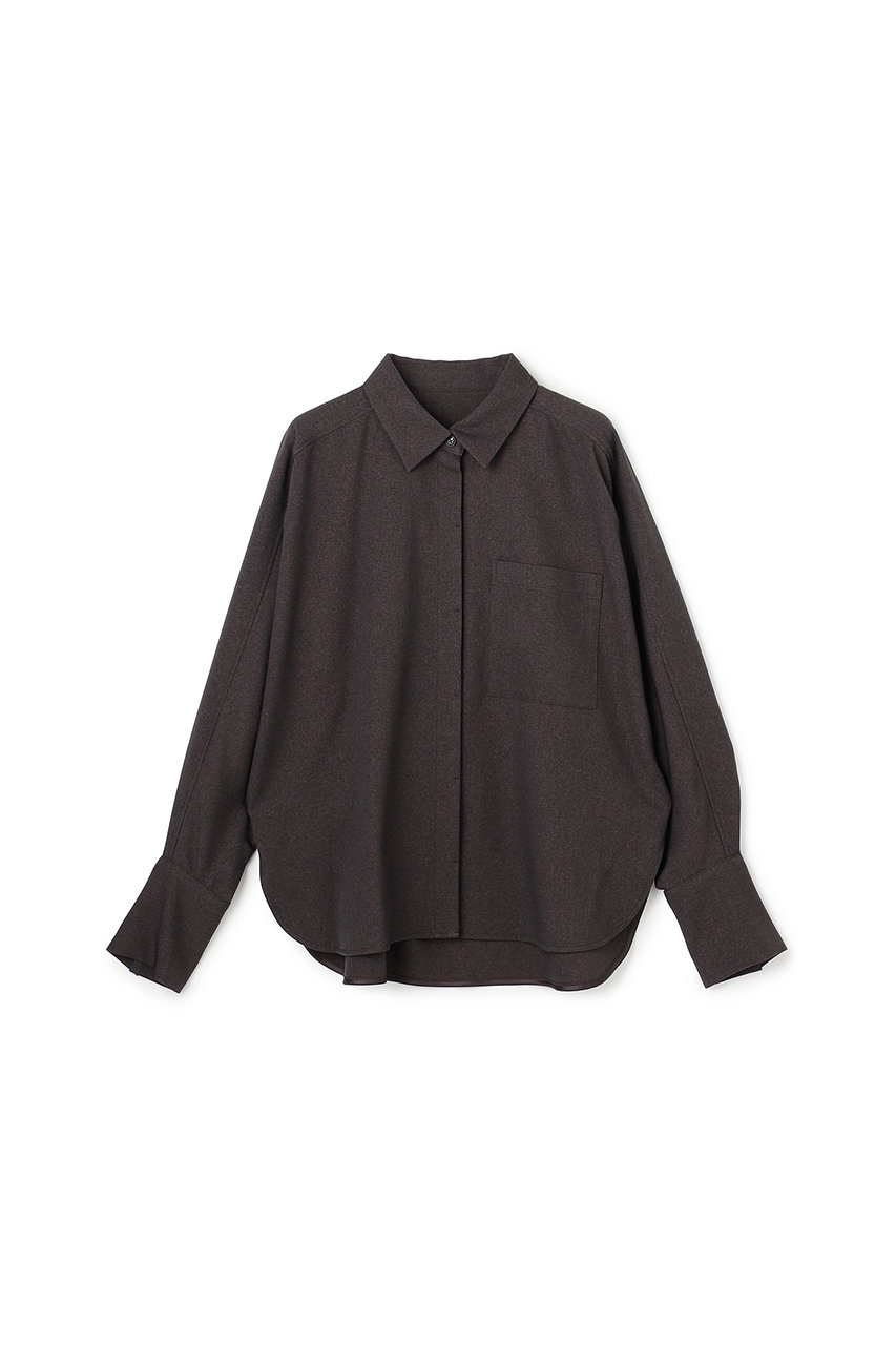 アンクレイヴ/uncraveのウォッシャブルウールライクツイル ドルマンシャツ(【WEB限定】グレーブラウン/BLUVGW0300)