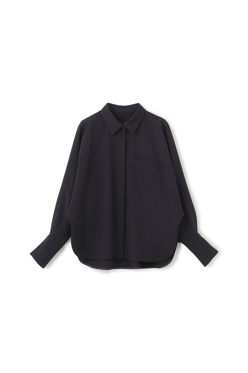 アンクレイヴ/uncraveのウォッシャブルウールライクツイル ドルマンシャツ(ダークネイビー/BLUVGW0300)