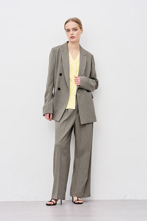 アンクレイヴ/uncraveのウォッシャブルウールライクツイル ワイドパンツ(110600/110601)