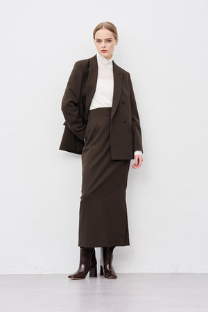 アンクレイヴ/uncraveのウォッシャブルウールライクツイル Iラインスカート(110700/110703)