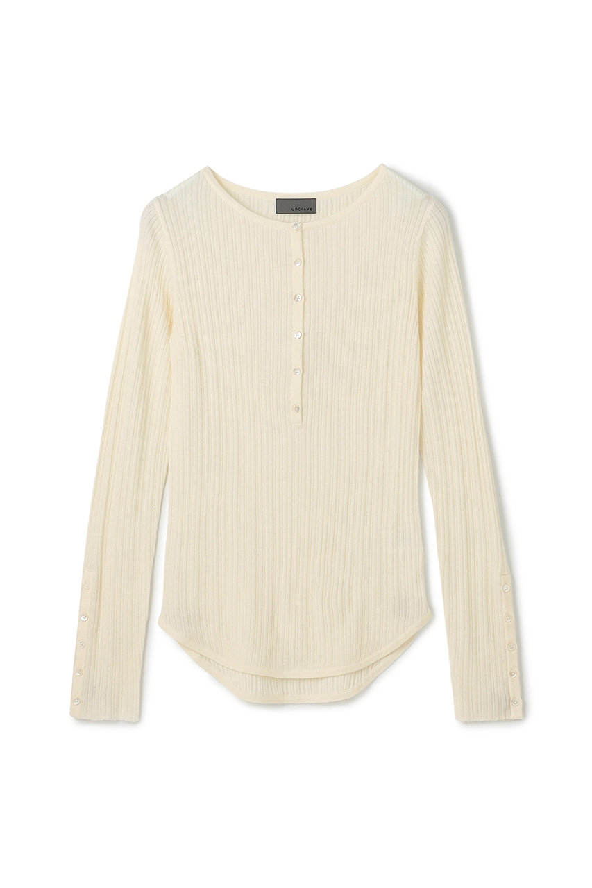 uncrave ハイゲージニット ヘンリーネックトップス (オフ, 1) アンクレイヴ ELLE SHOP uncrave ハイゲージニット ヘンリーネックトップス (オフ, 1) アンクレイヴ ELLE SHOP