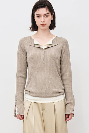 アンクレイヴ/uncraveのハイゲージニット ヘンリーネックトップス(110300/110301)