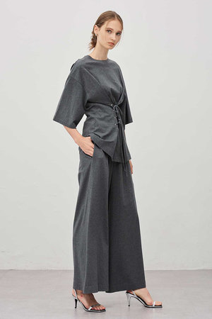 アンクレイヴ/uncraveのプレーンジャージー ギャザーパンツ(110600/110601)