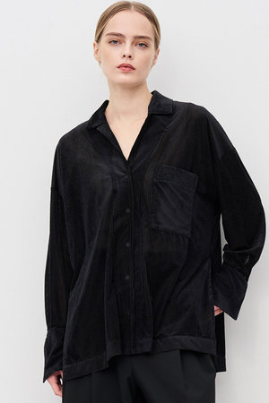 アンクレイヴ/uncraveのシアーベロアリブ シャツ(110400/110403)