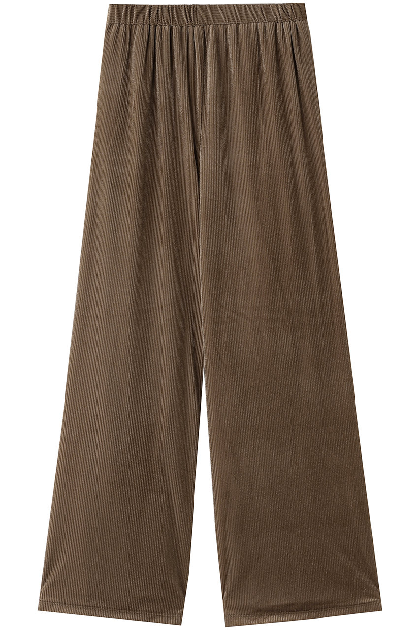 アンクレイヴ/uncraveのシアーベロアリブ ギャザーパンツ(ブラウン/PRUVGW0306)