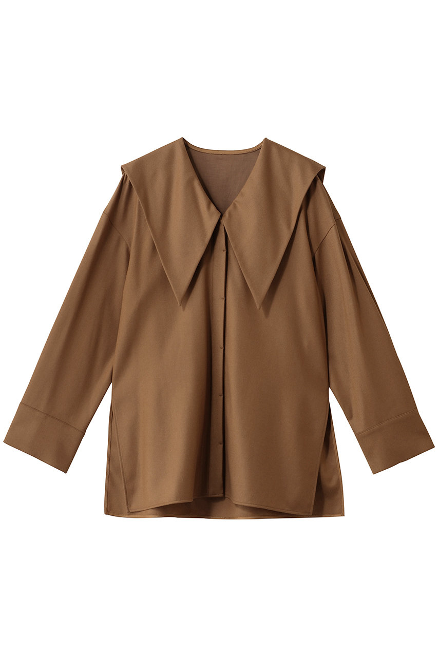 uncrave フランネル BIGカラーシャツ (キャメル, F) アンクレイヴ ELLE SHOP