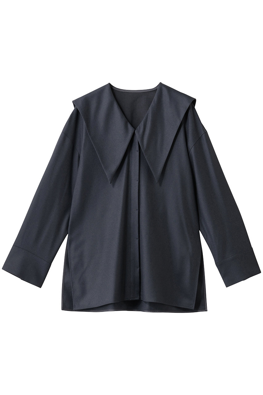 uncrave フランネル BIGカラーシャツ (ブルーグレー, F) アンクレイヴ ELLE SHOP