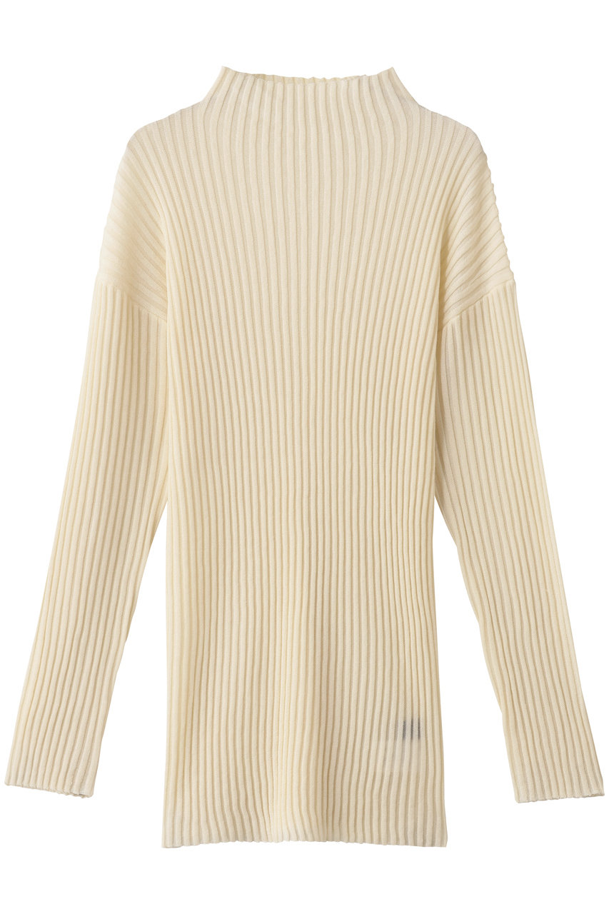 uncrave シアーストライプニット タートルトップス (オフ, F) アンクレイヴ ELLE SHOP