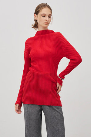 アンクレイヴ/uncraveのシアーストライプニット タートルトップス(110300/110301)