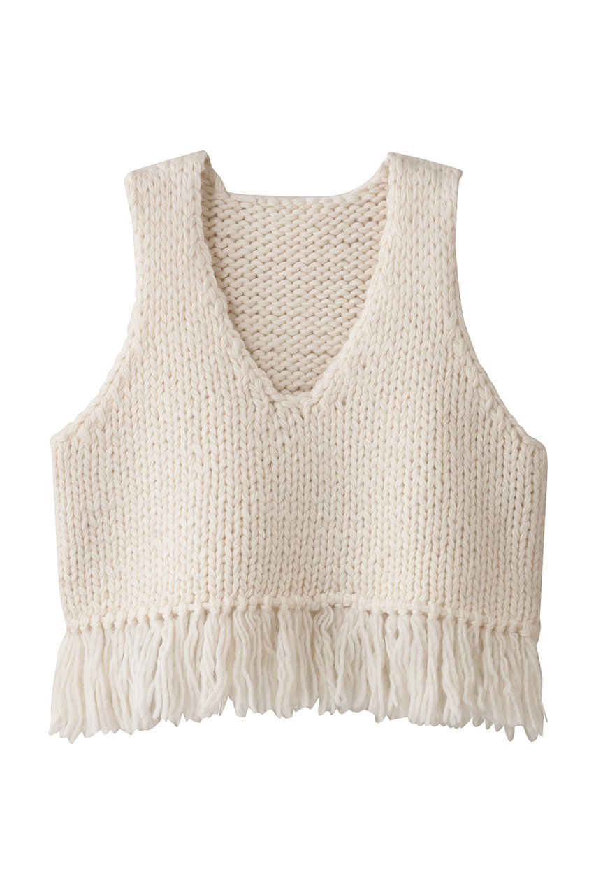 アンクレイヴ/uncraveのハンドニット ジレ(オフ/KRUVGW0406)