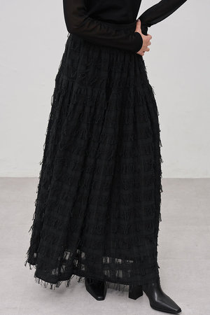 アンクレイヴ/uncraveの【11/19 12:00販売開始】フリンジレース ティアードスカート(110700/110703)