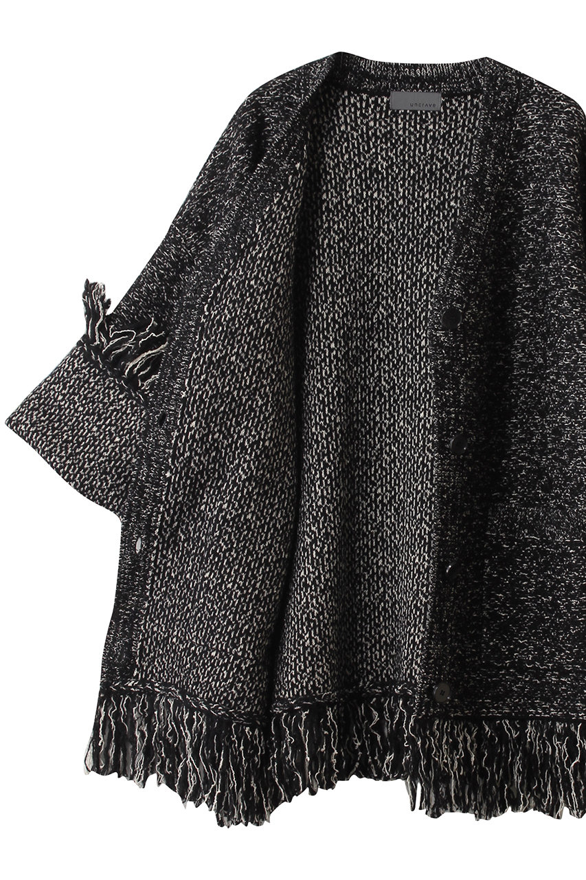 uncrave(アンクレイヴ)｜ツイードニット ジャケット/オフ×ブラック の