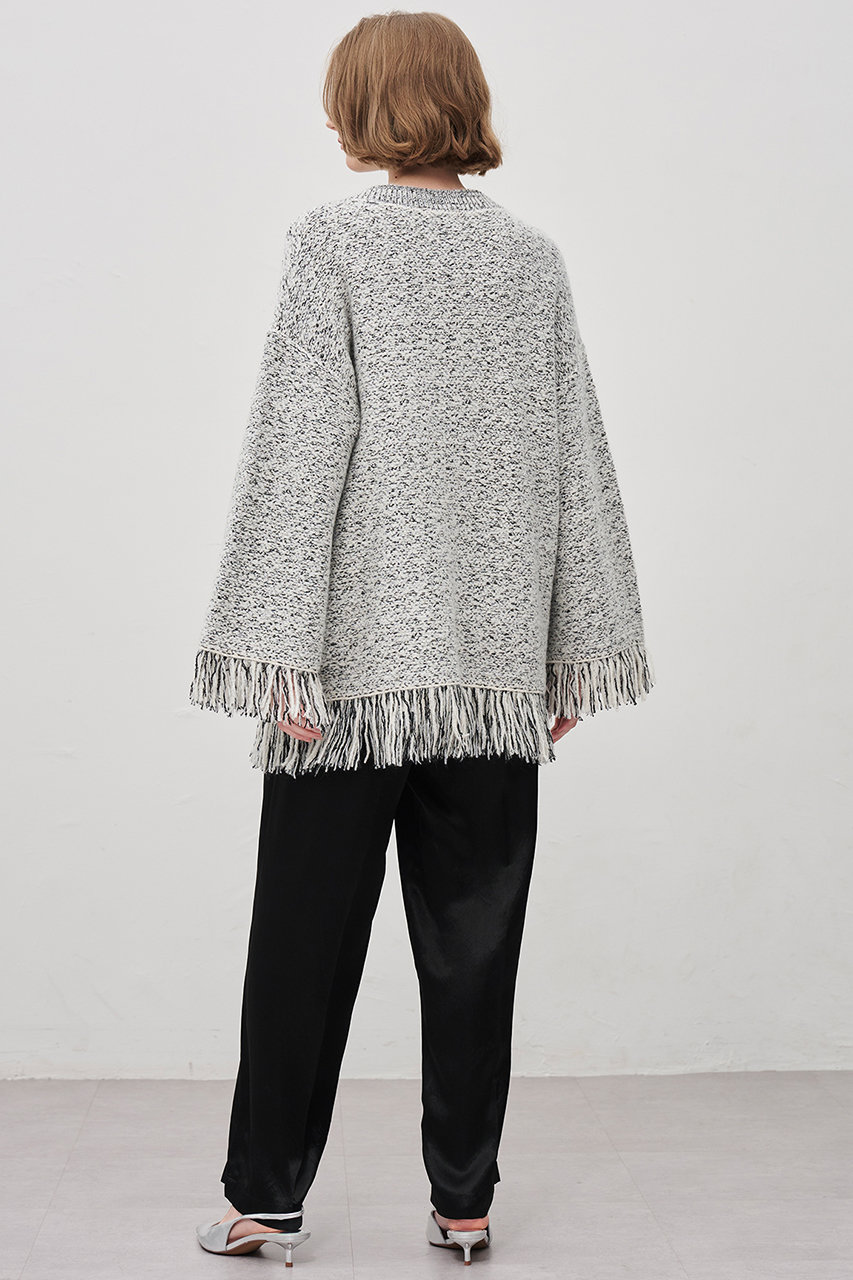 uncrave(アンクレイヴ)｜ツイードニット ジャケット/オフ×ブラック の