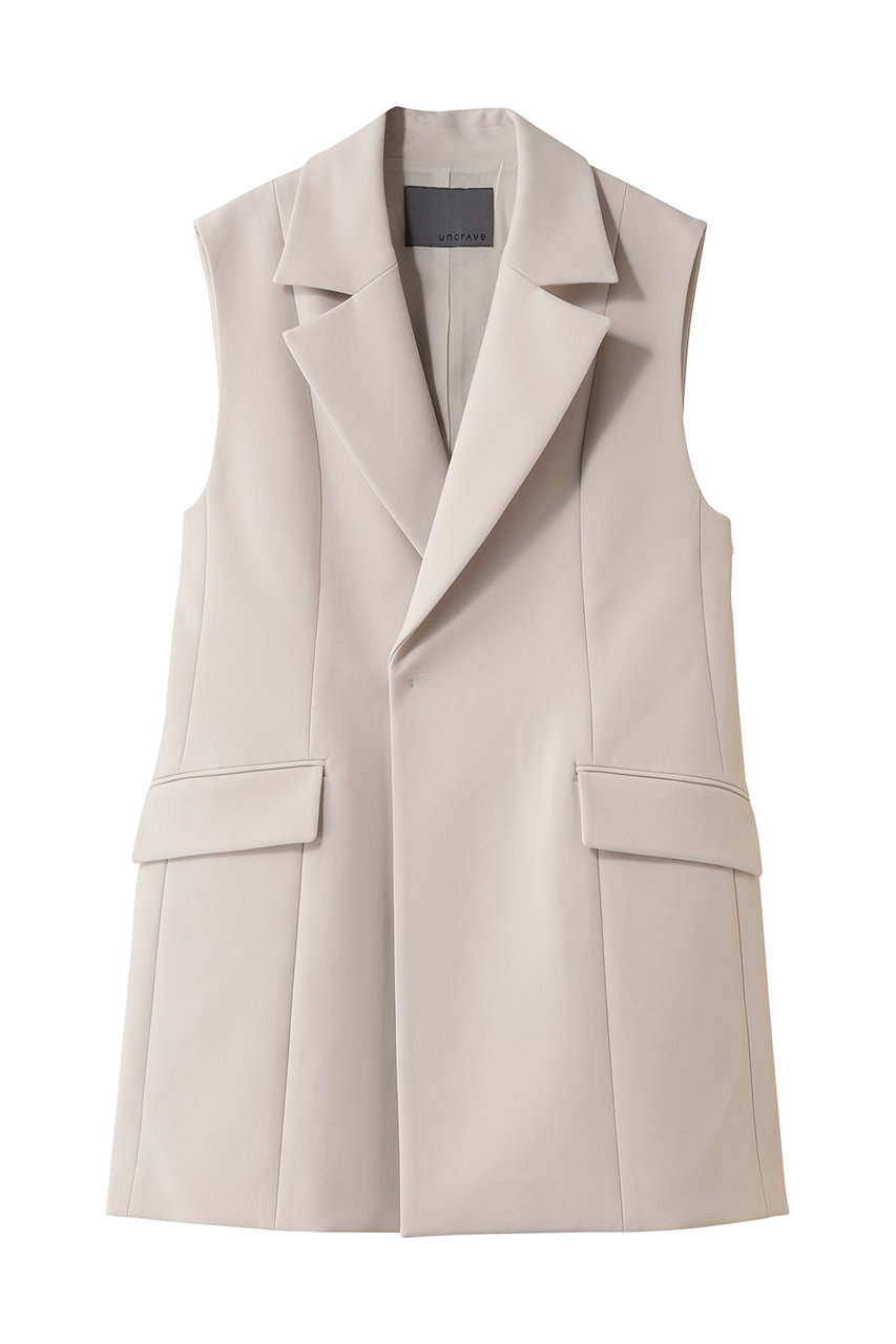 アンクレイヴ/uncraveのプルーフダブルクロス テーラードジレ(グレージュ/VRUVGW0600)