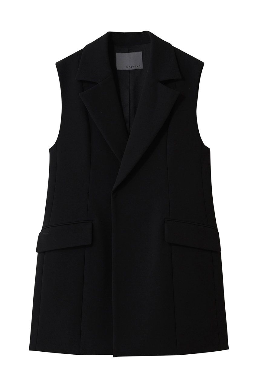 アンクレイヴ/uncraveのプルーフダブルクロス テーラードジレ(ブラック/VRUVGW0600)