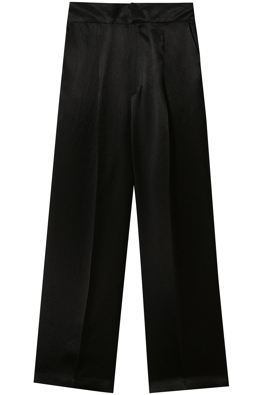 アンクレイヴ/uncraveのアセテートヴィンテージサテン ワイドパンツ(ブラック/PRUVGW0503)