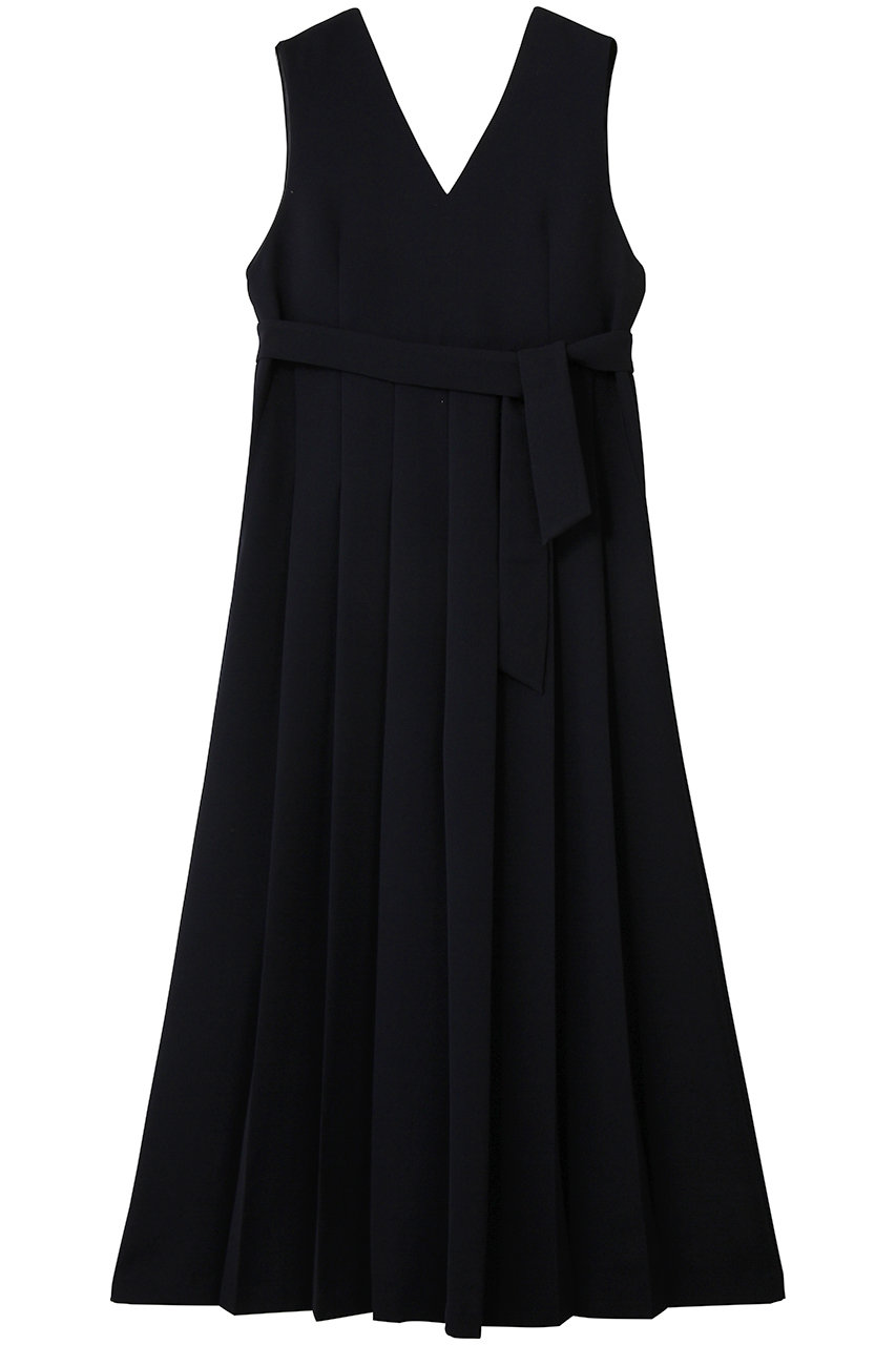 アンクレイヴ/uncraveのウォッシャブルダブルクロス プリーツオールインワン(ネイビー/OPUVGW0100)