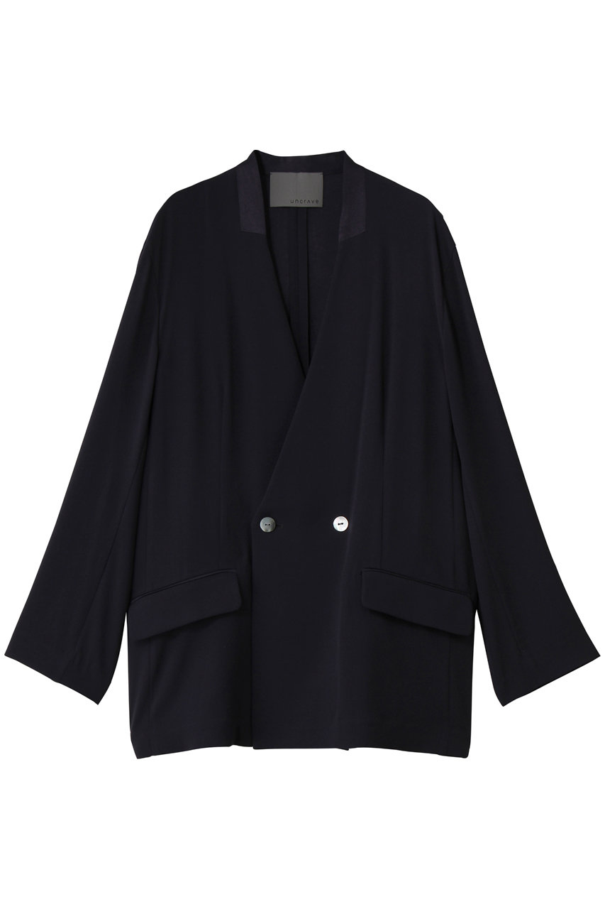 バックサテンジョーゼット ノーカラージャケット