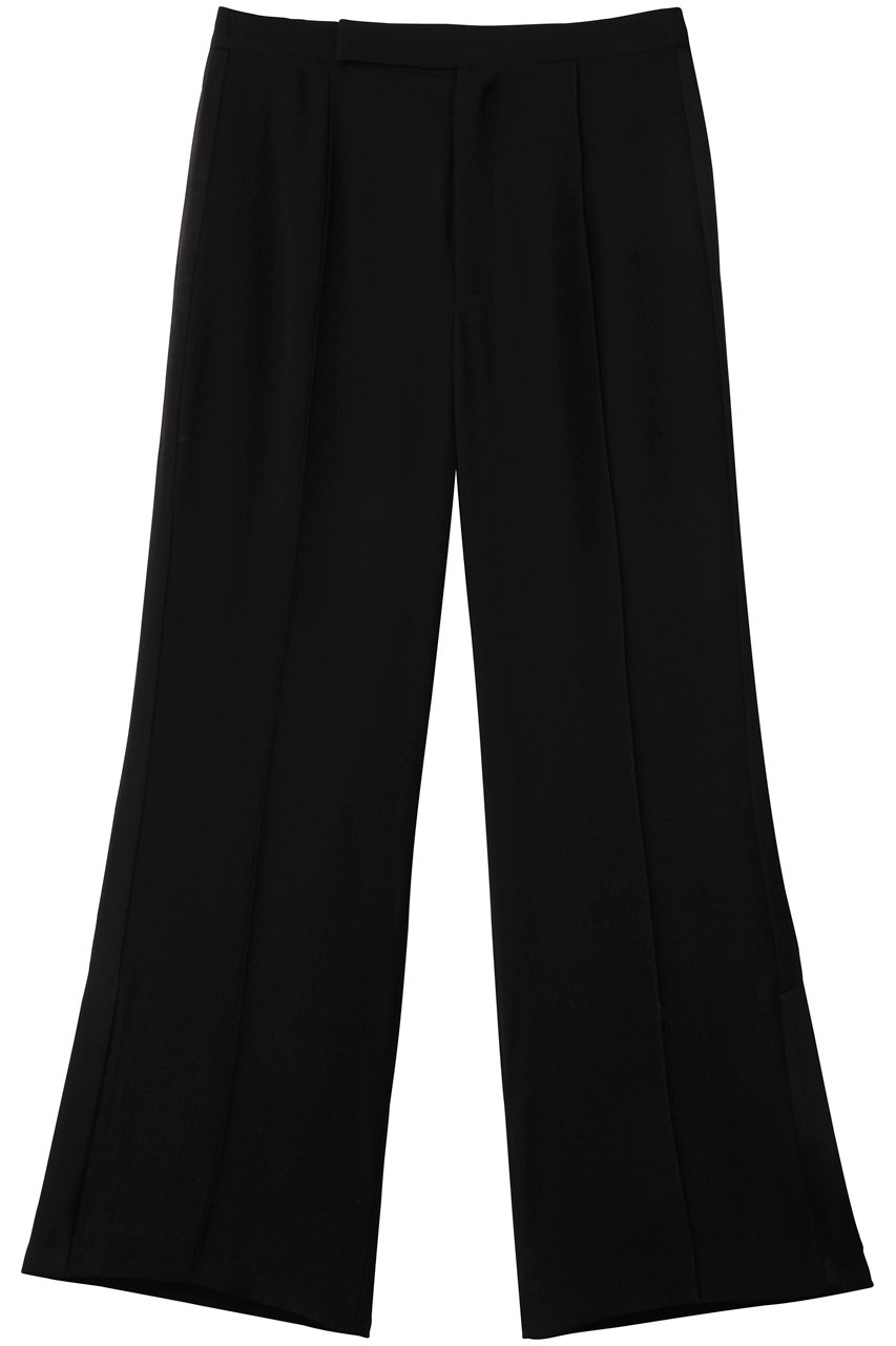 アンクレイヴ/uncraveのバックサテンジョーゼット フレアパンツ(ブラック/PRUVGW0101)