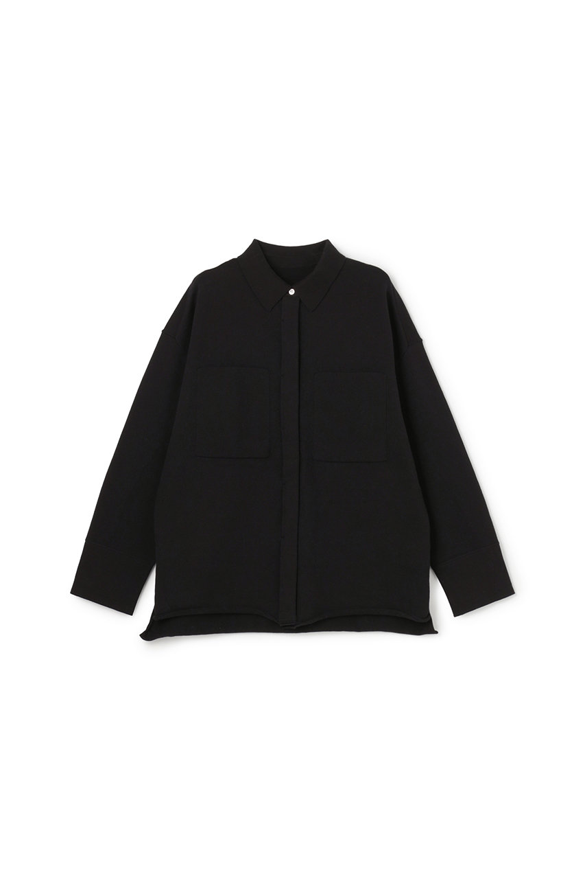 アンクレイヴ/uncraveの【2/12 12:00販売開始】スウェットライクニット CPOシャツ(ブラック/JKUVLS0205)