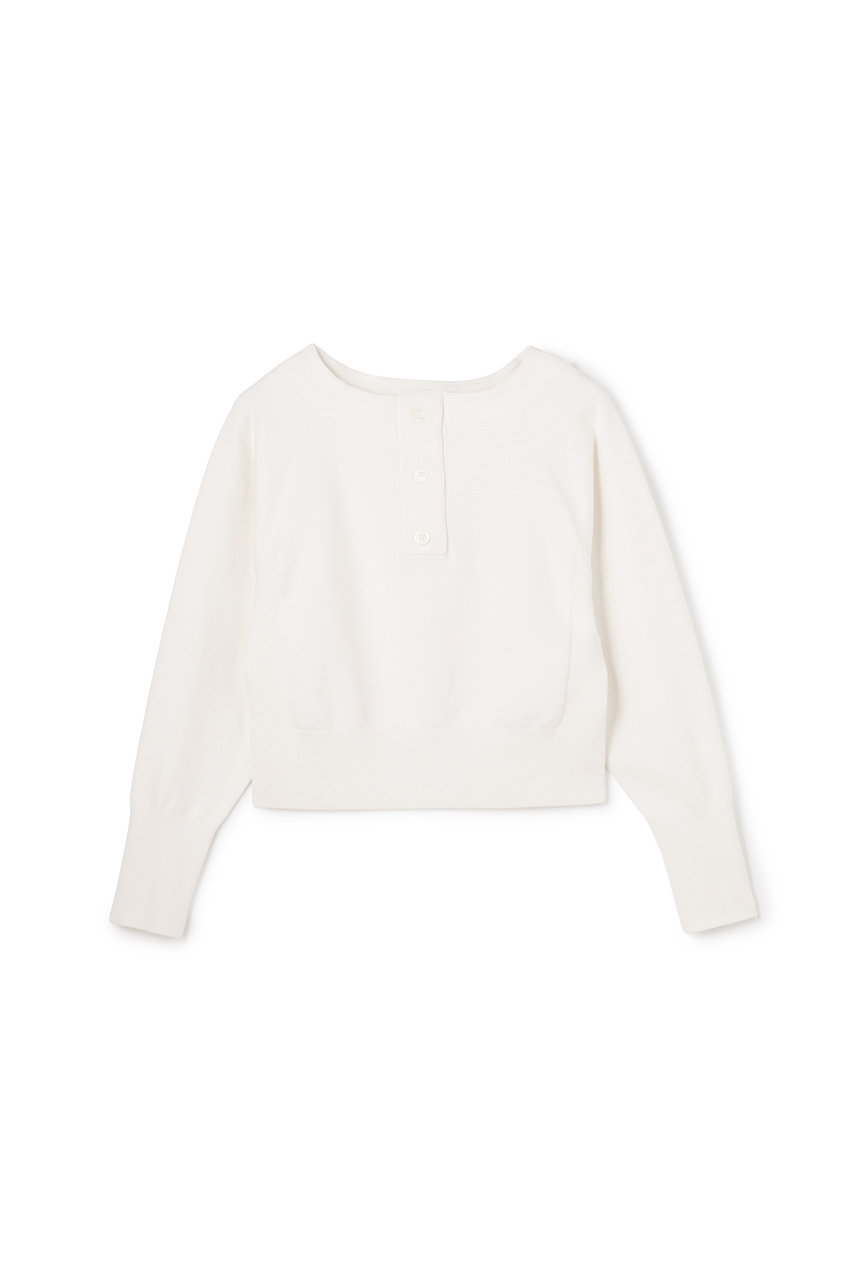 アンクレイヴ/uncraveの【2/12 12:00販売開始】スウェットライクニット ヘンリーネックトップス(オフ/KRUVLS0205)