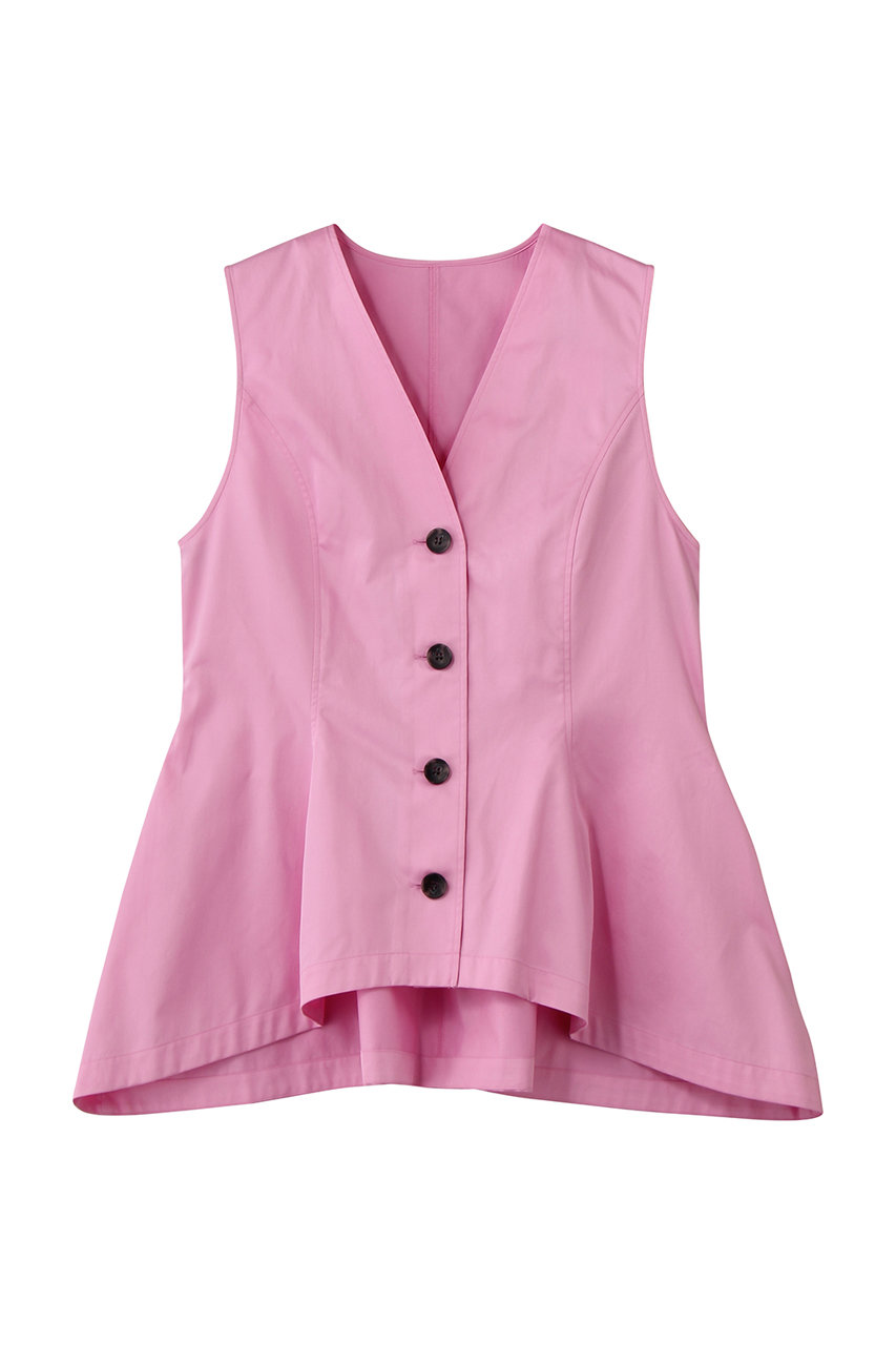 アンクレイヴ/uncraveのコットンクロスプレーン ペプラムジレブラウス(ピンク/VRUVLS0201)