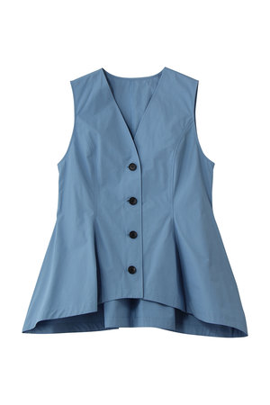 アンクレイヴ/uncraveのコットンクロスプレーン ペプラムジレブラウス(110400/110401)