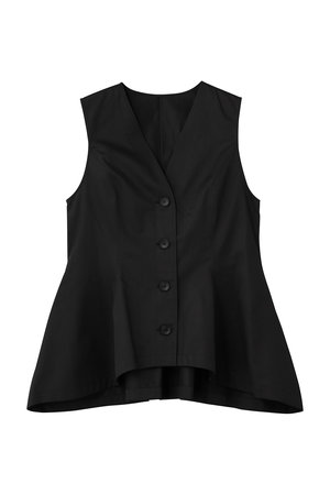 アンクレイヴ/uncraveのコットンクロスプレーン ペプラムジレブラウス(110400/110401)