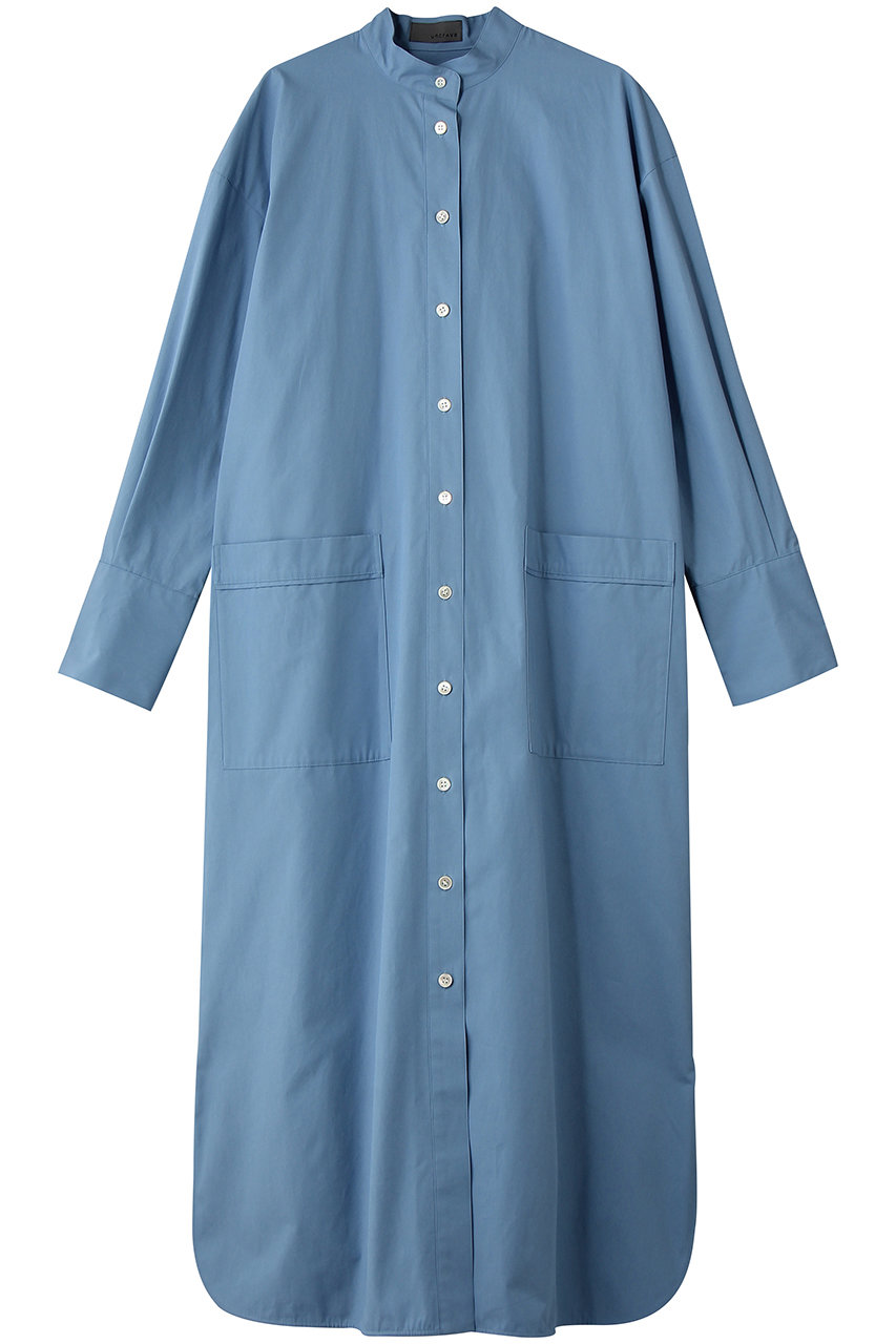 コットンクロスプレーン シャツワンピース