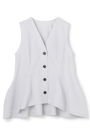 アンクレイヴ/uncraveの【予約販売】コットンクロスストライプ ペプラムジレブラウス(110400/110401)