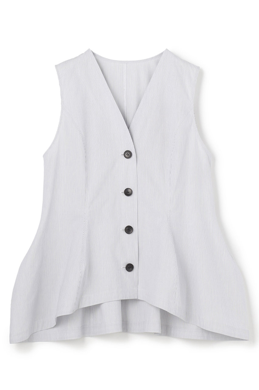 アンクレイヴ/uncraveの【予約販売】コットンクロスストライプ ペプラムジレブラウス(ネイビーストライプ/VRUVLS0301)