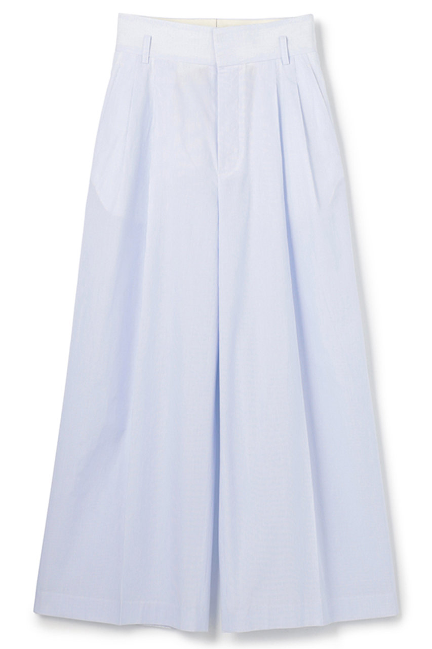 アンクレイヴ/uncraveのコットンクロスストライプ ワイドトラウザー(サックスストライプ/PRUVLS0301)