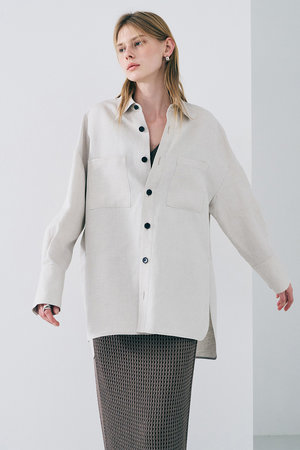 アンクレイヴ/uncraveの【予約販売】リヨセルライトリネン BIGシャツ(110400/110403)