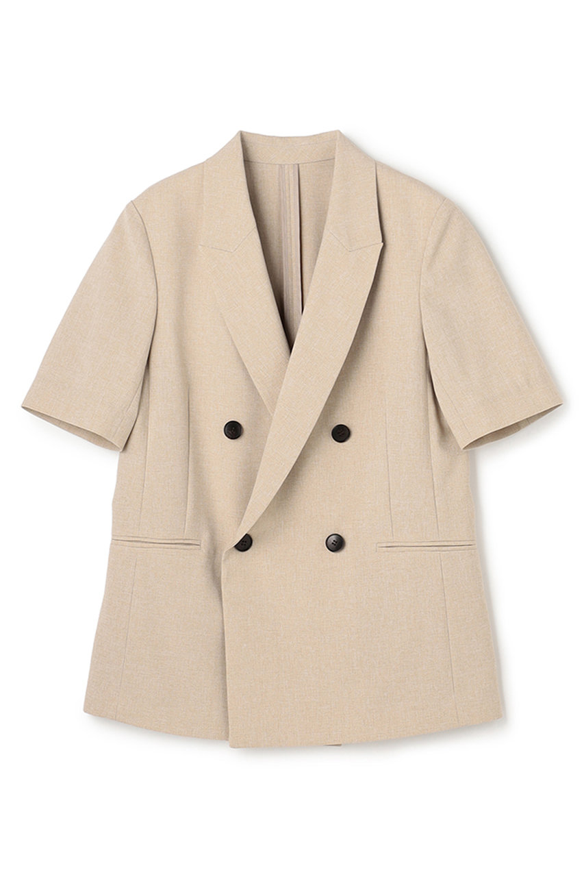 アンクレイヴ/uncraveのウォッシャブルドライサップ ハーフスリーブジャケット(シャンブレーベージュ/JKUVLM0401)