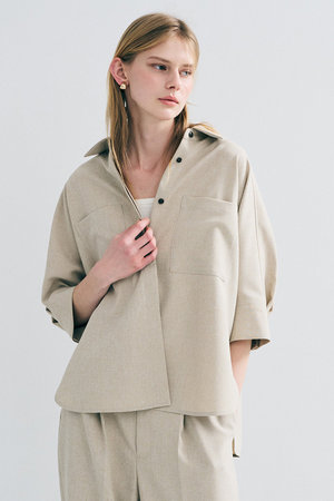 ウォッシャブルドライサップ ドルマンシャツ